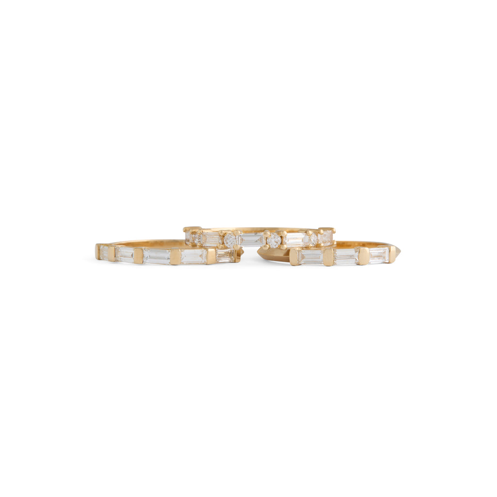 Three Stone Diamond Baguette Ring