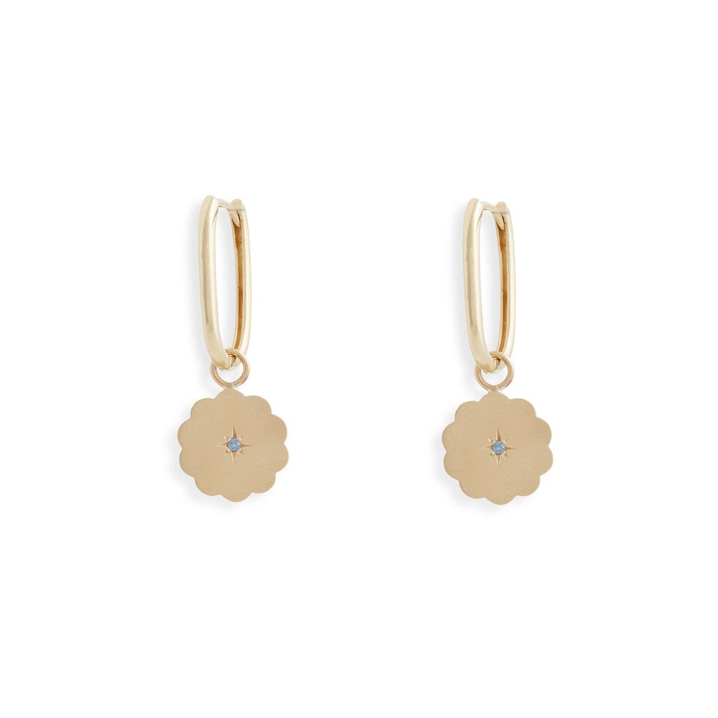 Birthstone Amulet Earrings Gold - Cloud