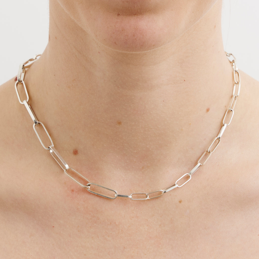 Silver Mixed Link Neckpiece