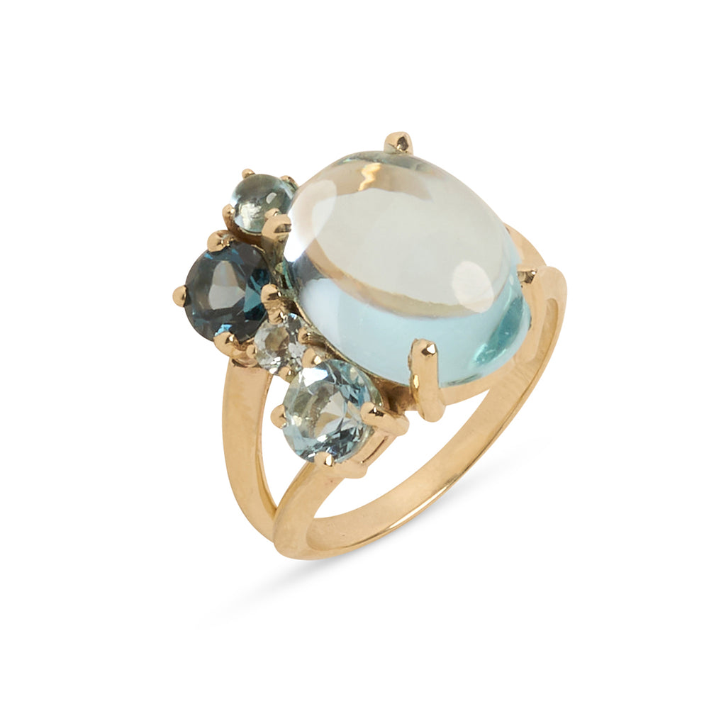 Kaleidoscope Blue Gem Ring