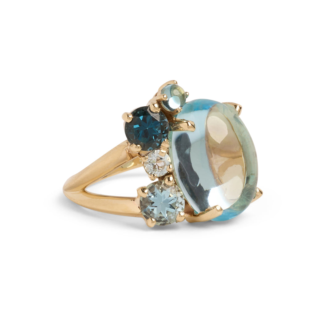 Kaleidoscope Blue Gem Ring