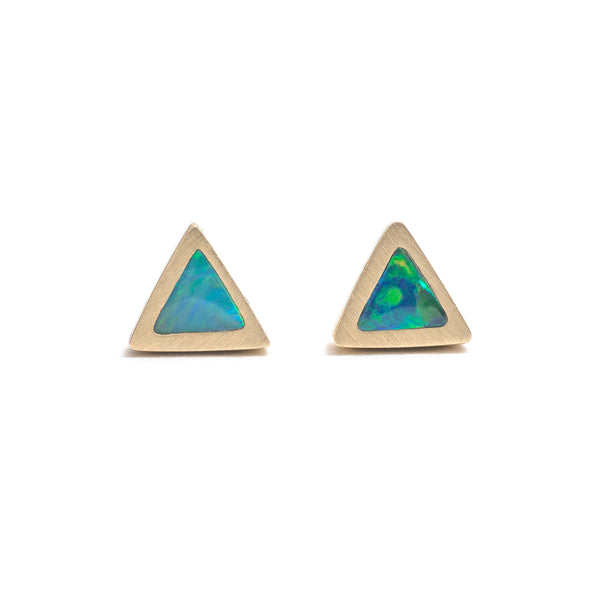 Small Golden Opal Element Single Stud Earrings