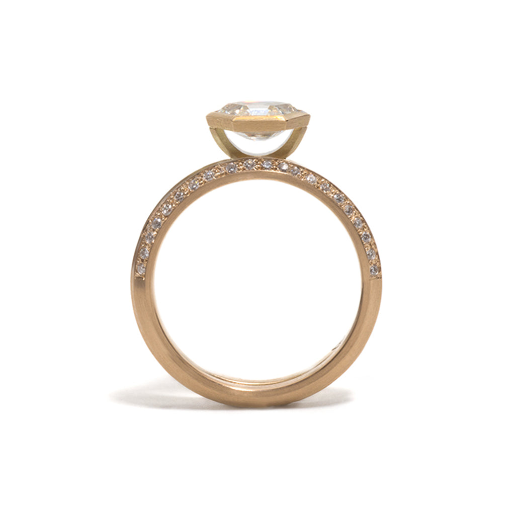 Jewelled Yellow Gold You and Me Ring