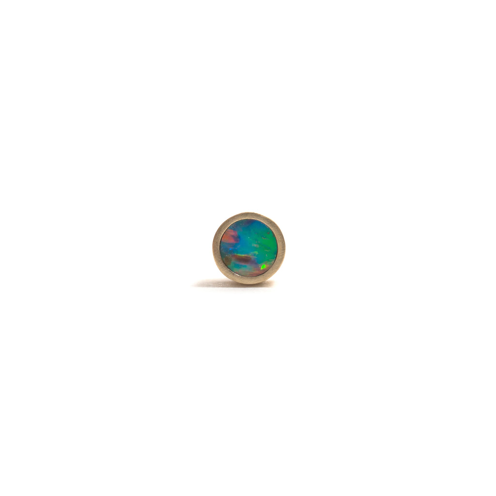 Small Golden Opal Element Single Stud Earrings