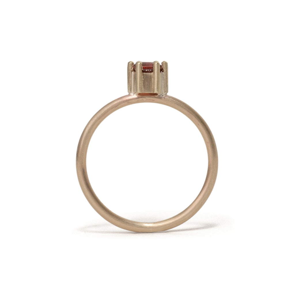 Hexagonal Garnet Small Stacking Ring