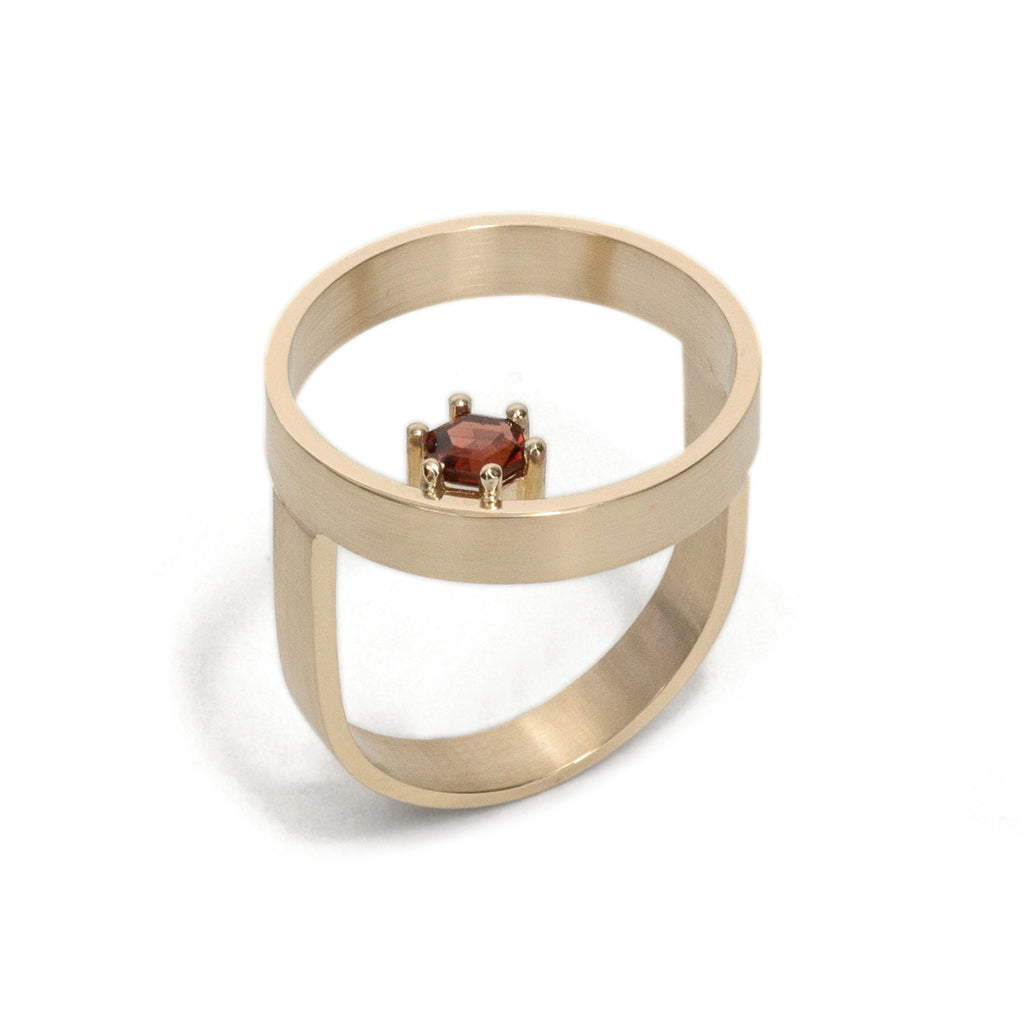 Garnet Circle Ring