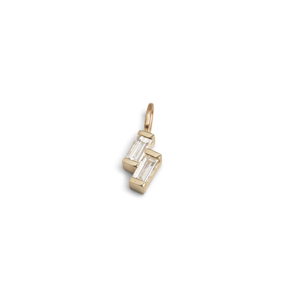 Vertical Double Diamond Baguette Necklace
