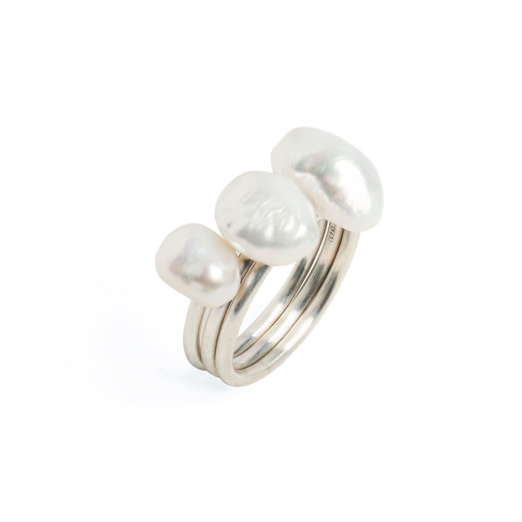 Baroque Pearl Large Gold Ring