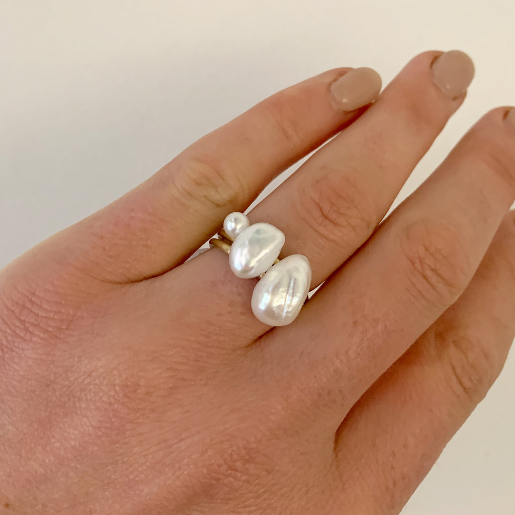 Baroque Pearl Small Gold Ring