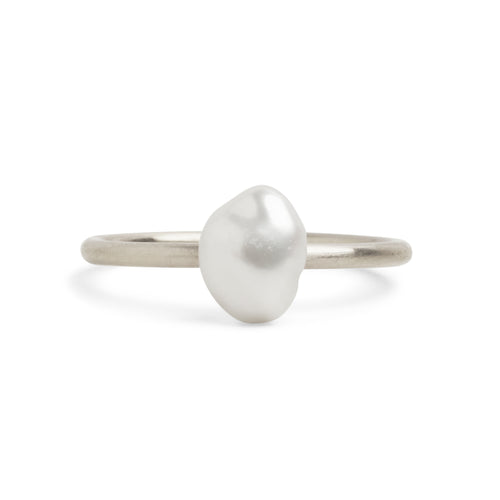 Baroque Pearl Small Silver Ring