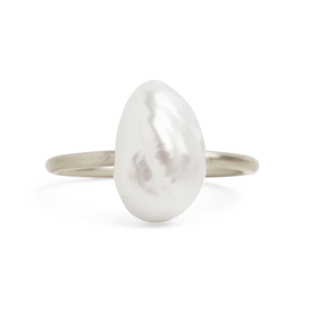 Baroque Pearl Large Gold Ring