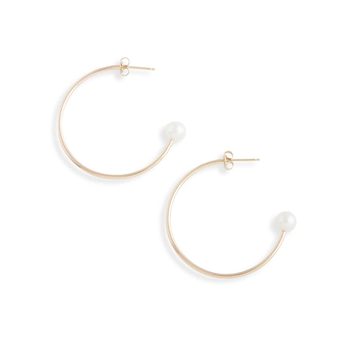 Large Gold Charming Hoop Earrings