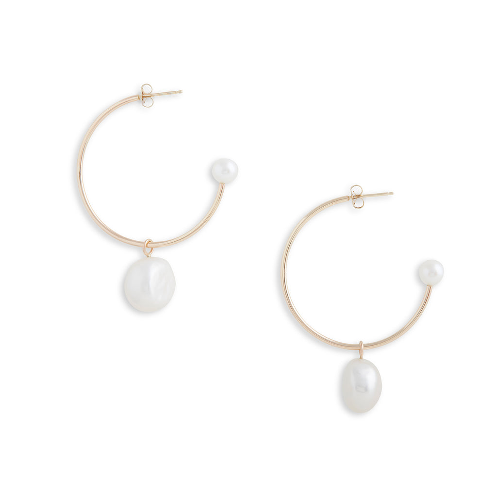 Large Gold Charming Hoop Earrings