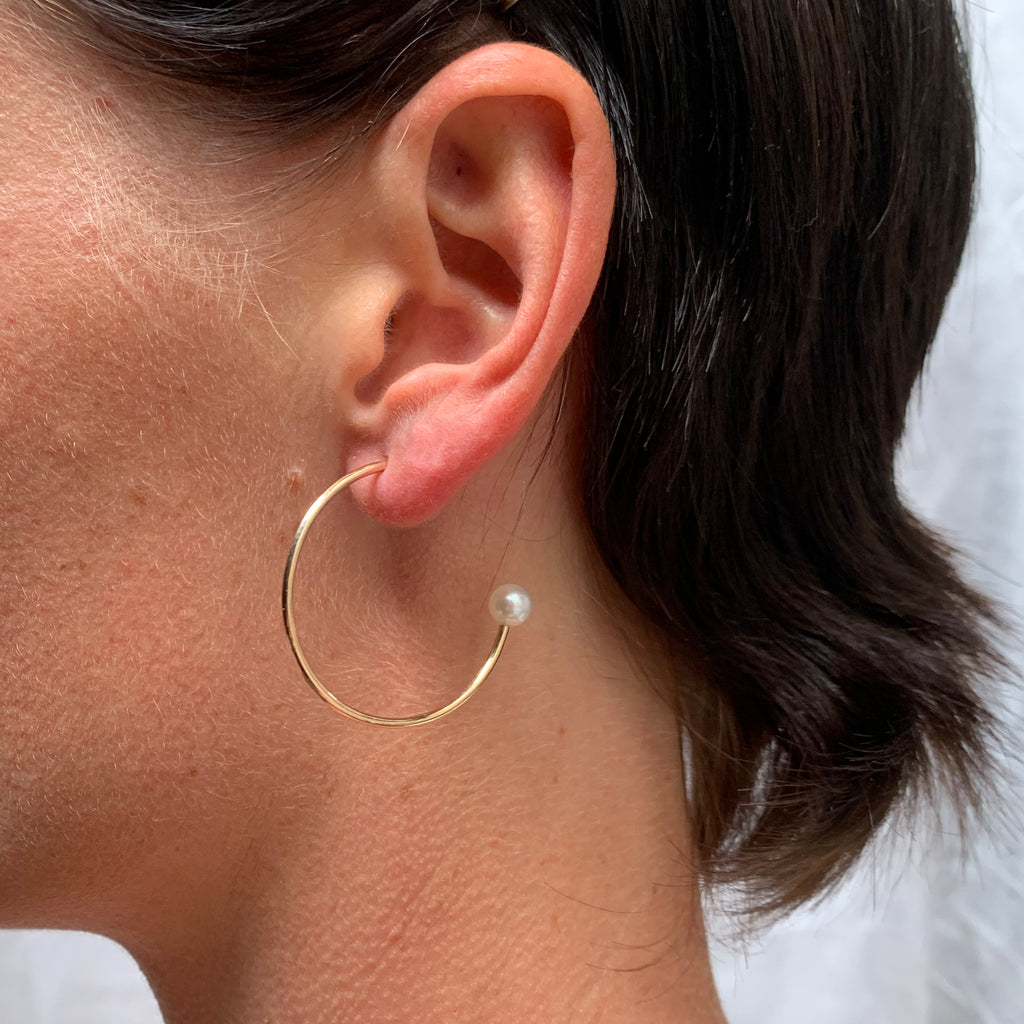 Large Gold Charming Hoop Earrings
