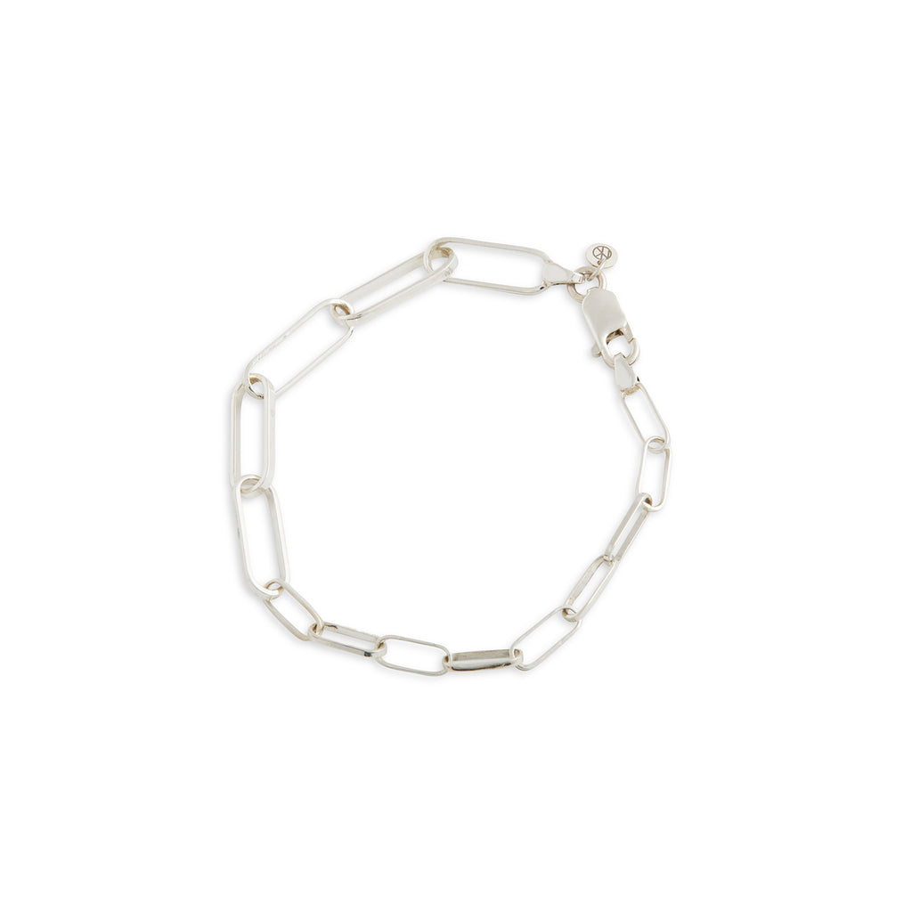 Mixed Link Medium Silver Bracelet