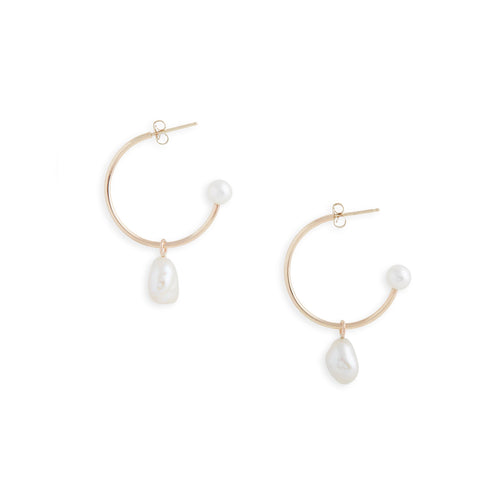 Medium Gold Charming Hoop + Charms Earrings