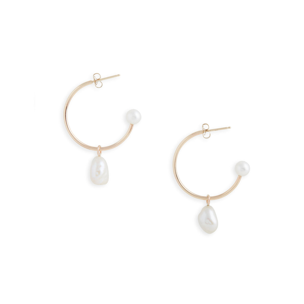 Medium Gold Charming Hoop Earrings
