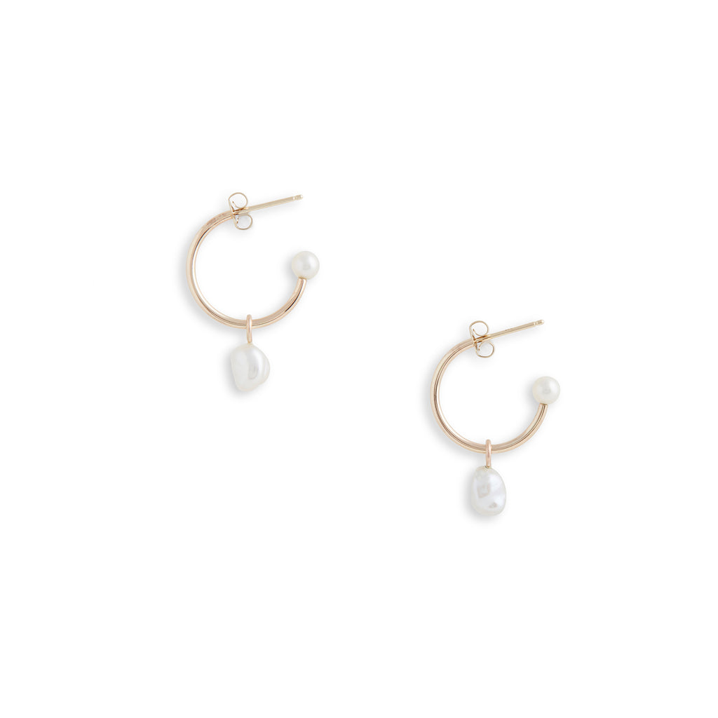 Small Gold Charming Hoop + Charms Earrings