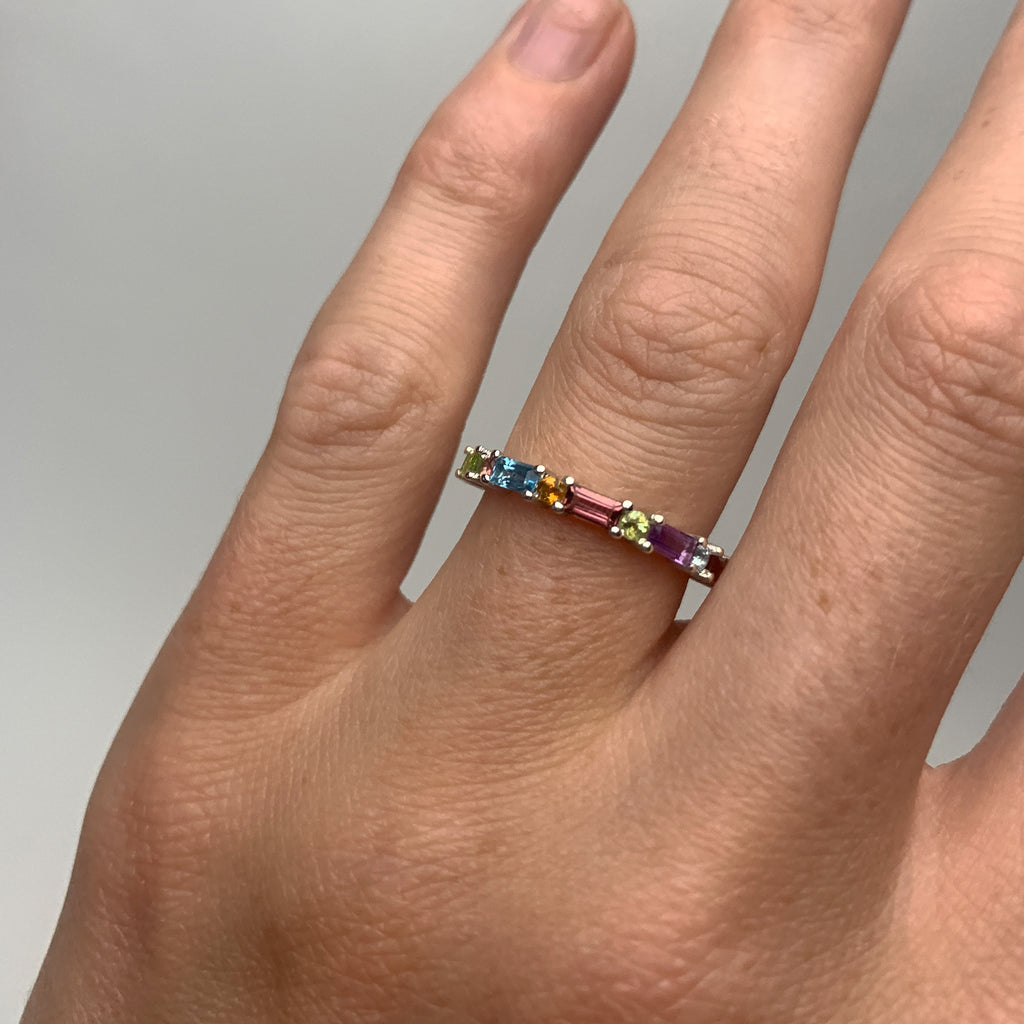 XO Rainbow Gem Ring