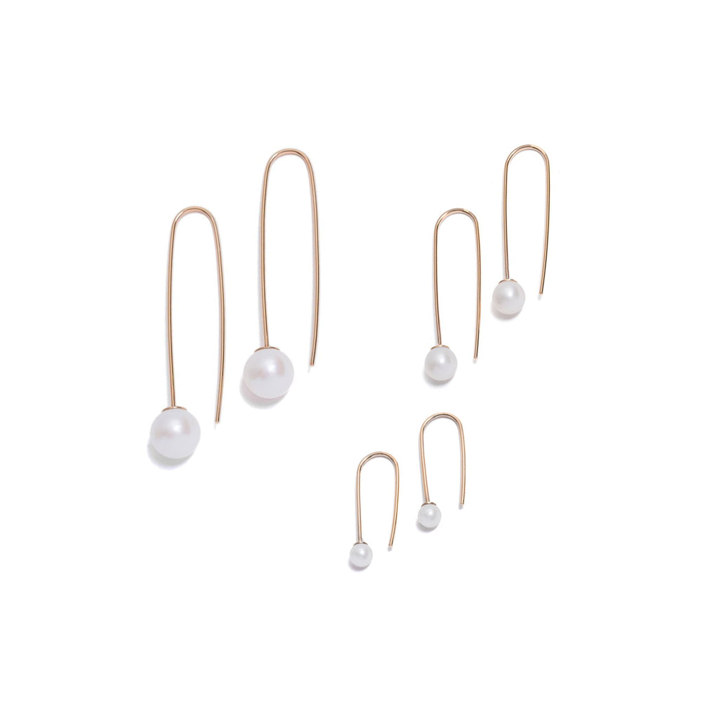 Yellow Gold Black Pearl Drop Earrings