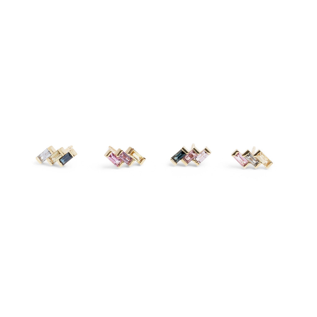 Juicy Triple Sapphire Earring (Single)