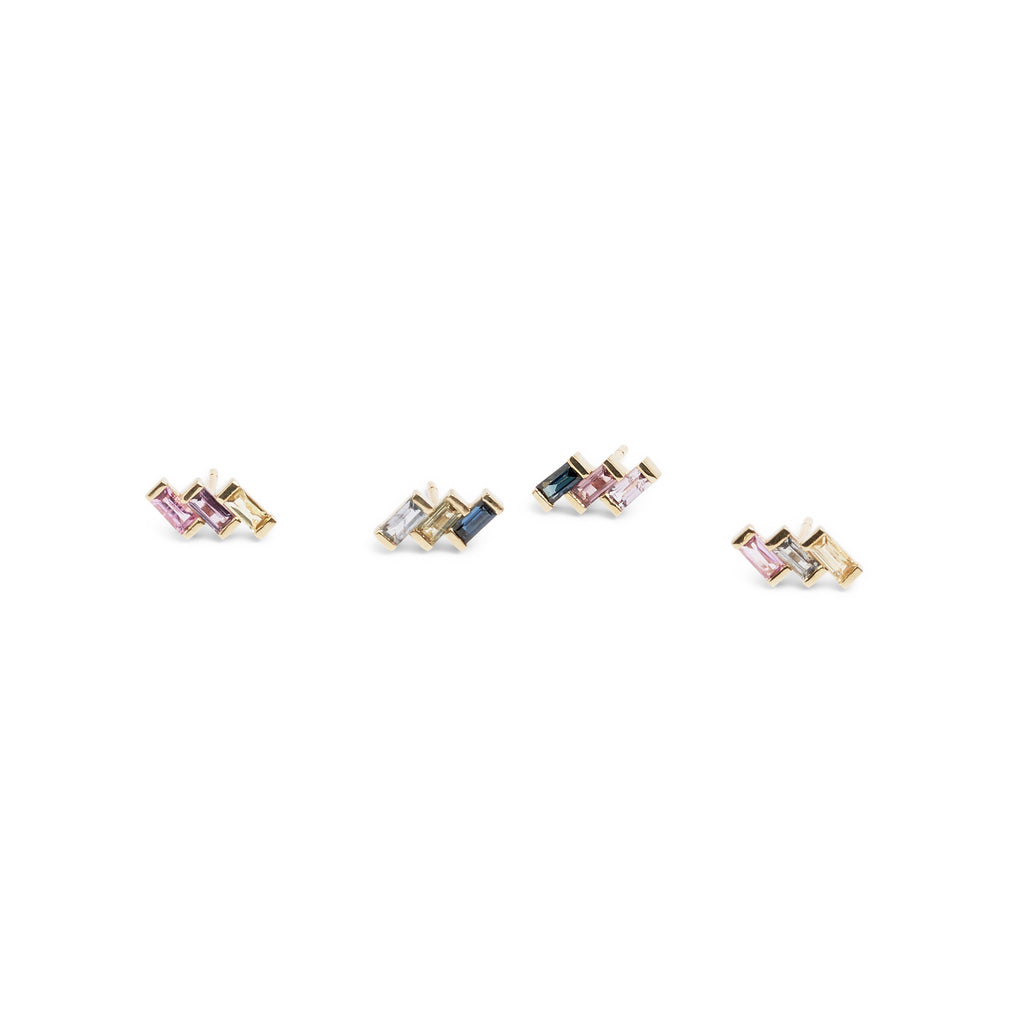 Juicy Triple Sapphire Earring (Single)