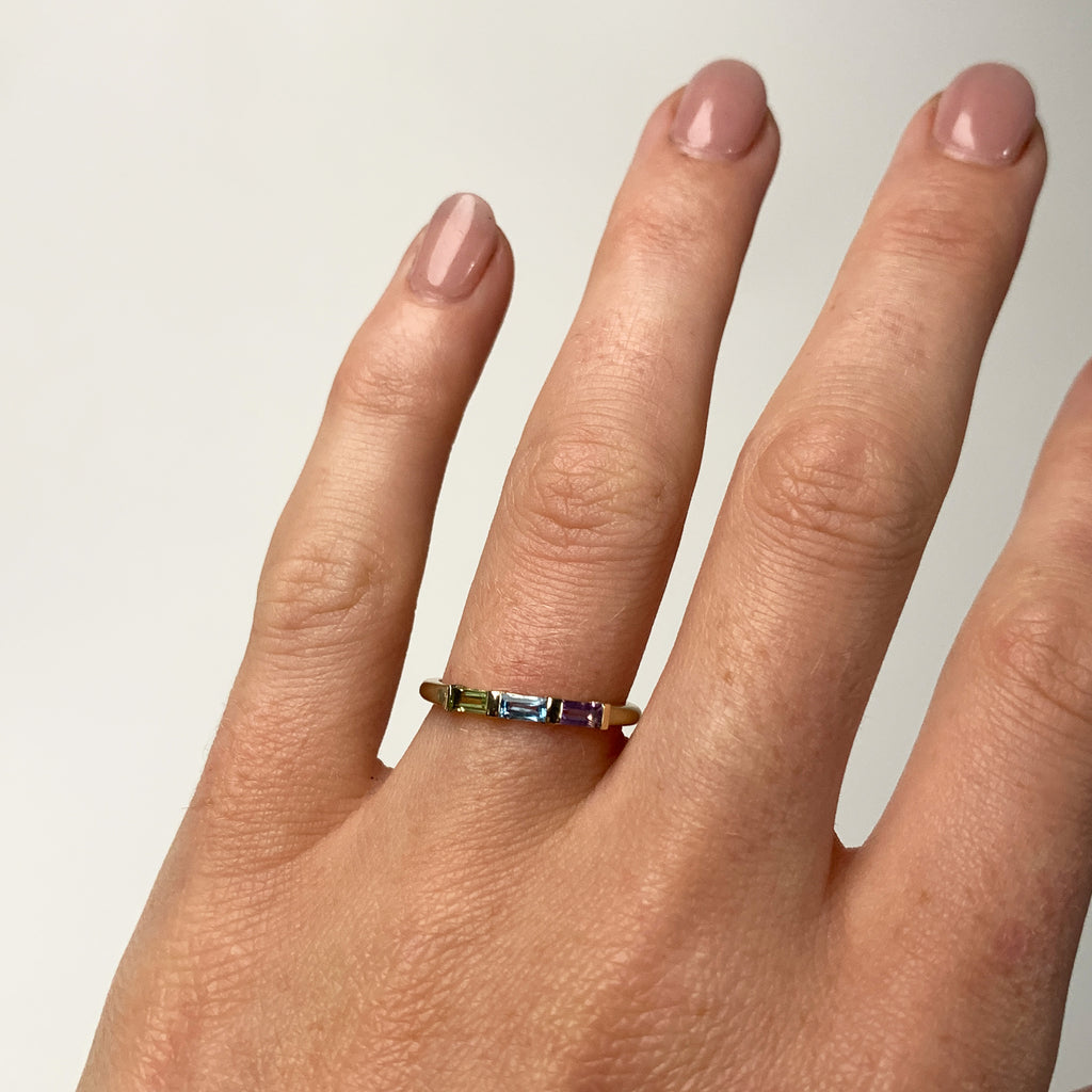 Gold Juicy Triple Gem Ring