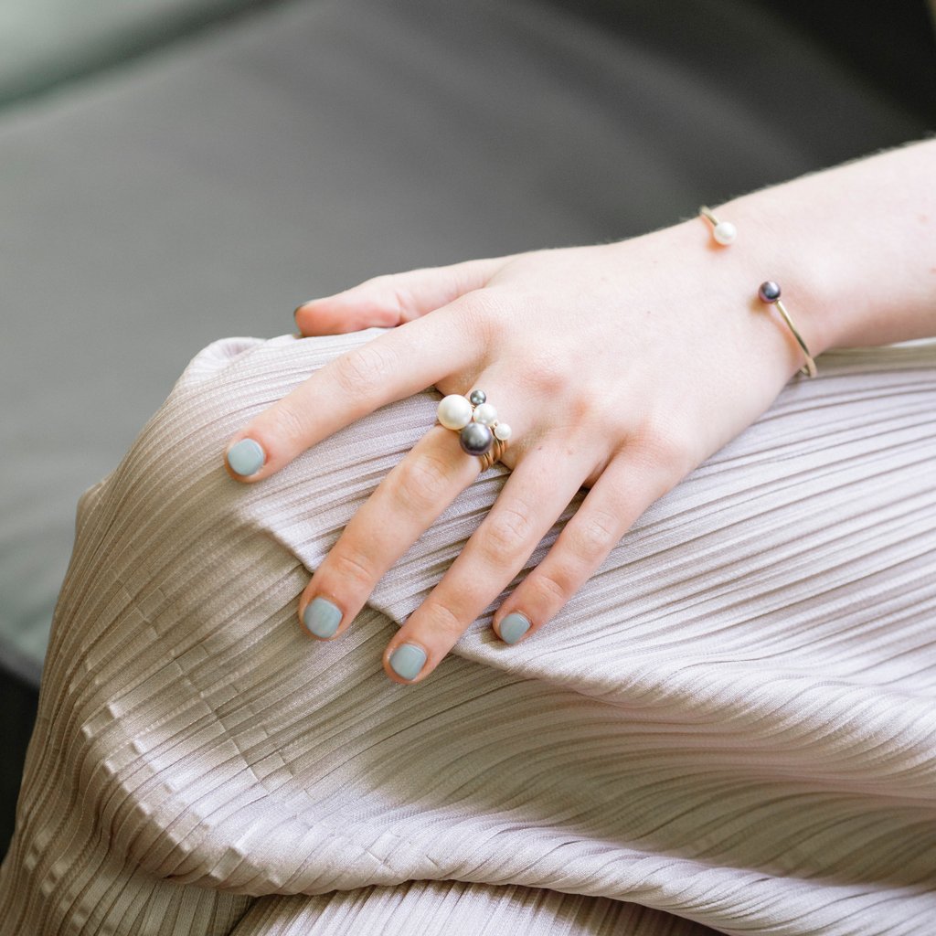 White Pearl Stacking Ring