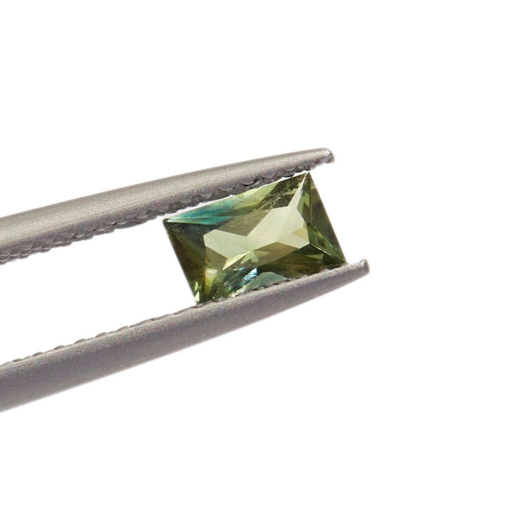 0.63ct Radiant Cut Green/Yellow Australian Parti Sapphire