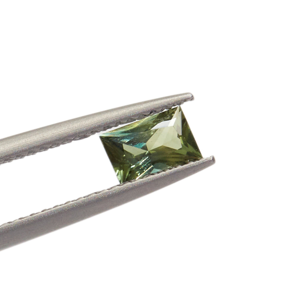 0.63ct Radiant Cut Green/Yellow Australian Parti Sapphire