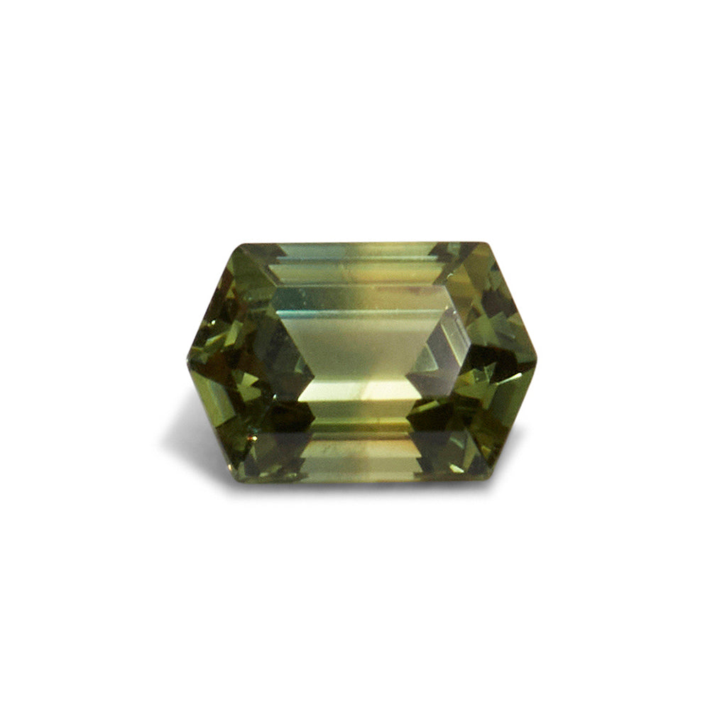 1.60ct Elongated Hexagonal Cut Green/Yellow Australian Parti Sapphire