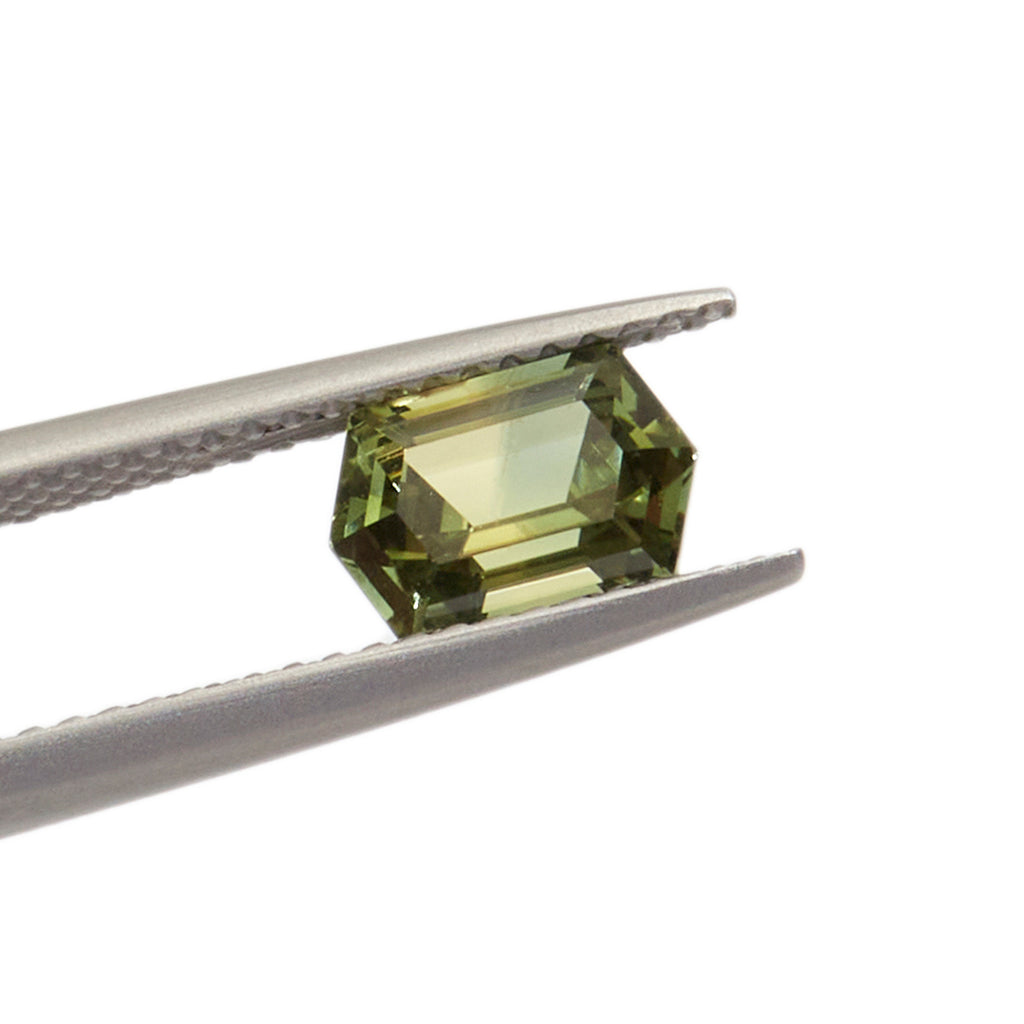 1.60ct Elongated Hexagonal Cut Green/Yellow Australian Parti Sapphire