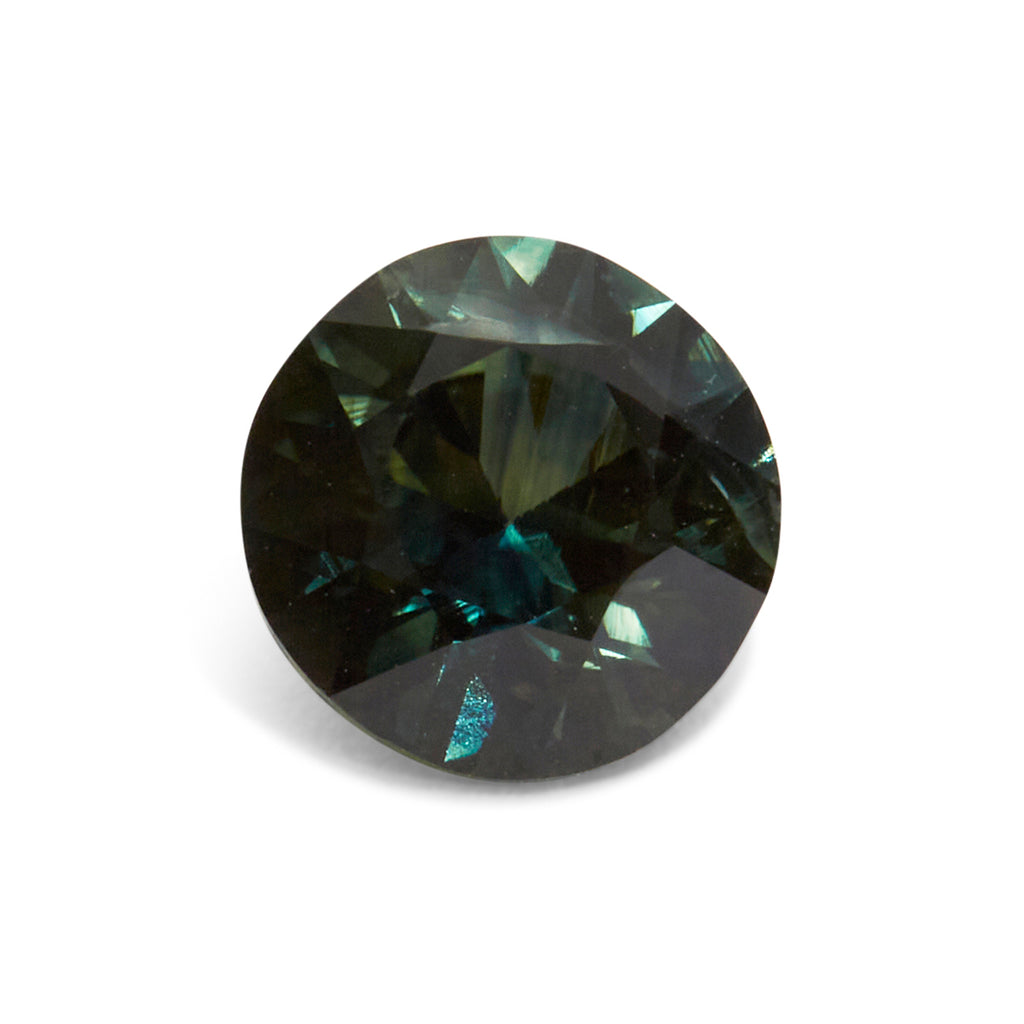 3.71ct Round Brilliant Cut Green Australian Parti Sapphire