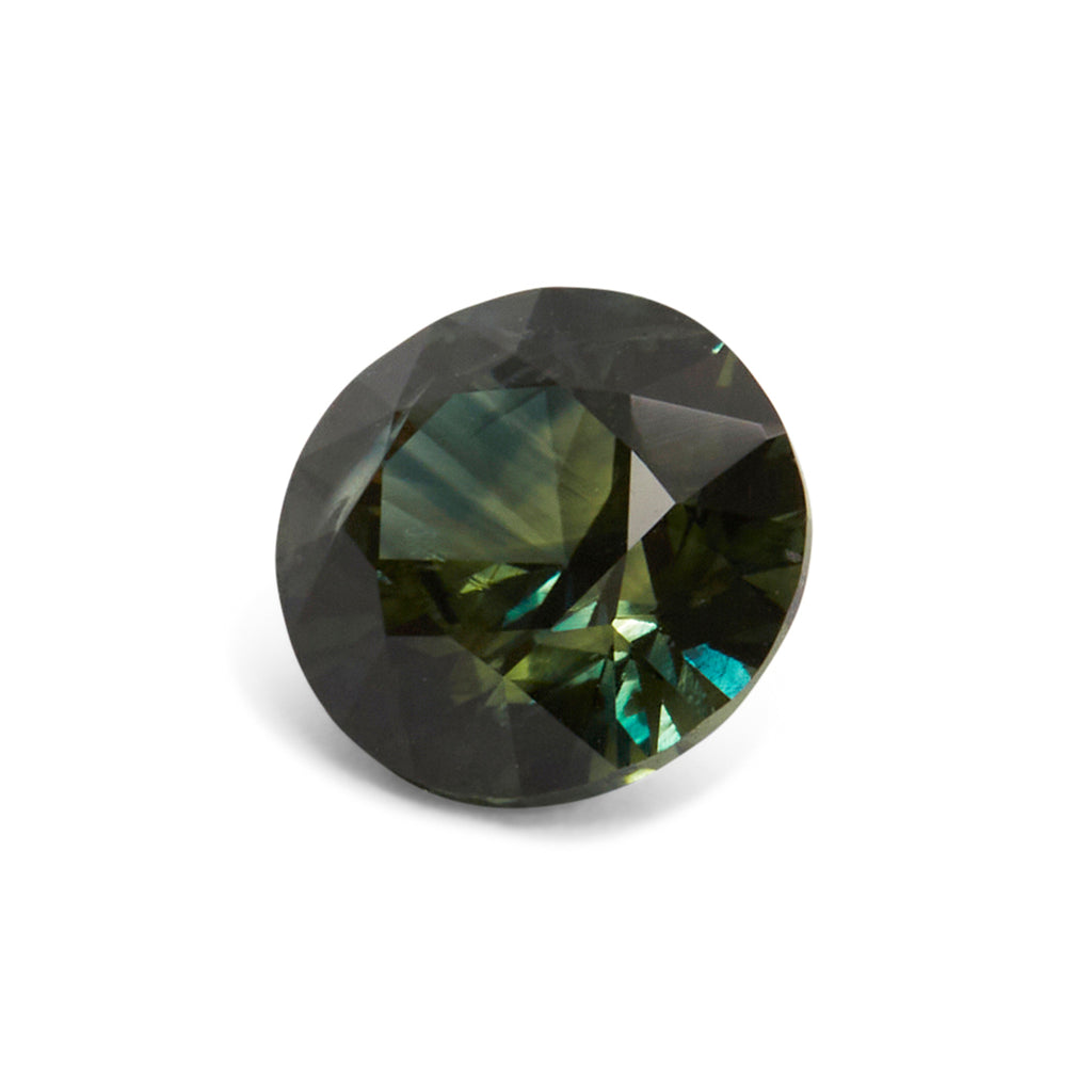 3.71ct Round Brilliant Cut Green Australian Parti Sapphire