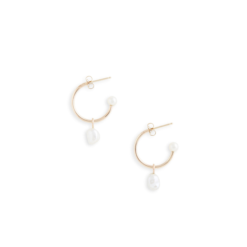 Small Gold Charming Hoop Earrings