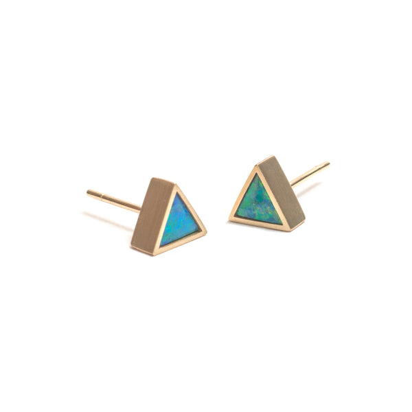 Large Golden Opal Element Single Stud Earrings