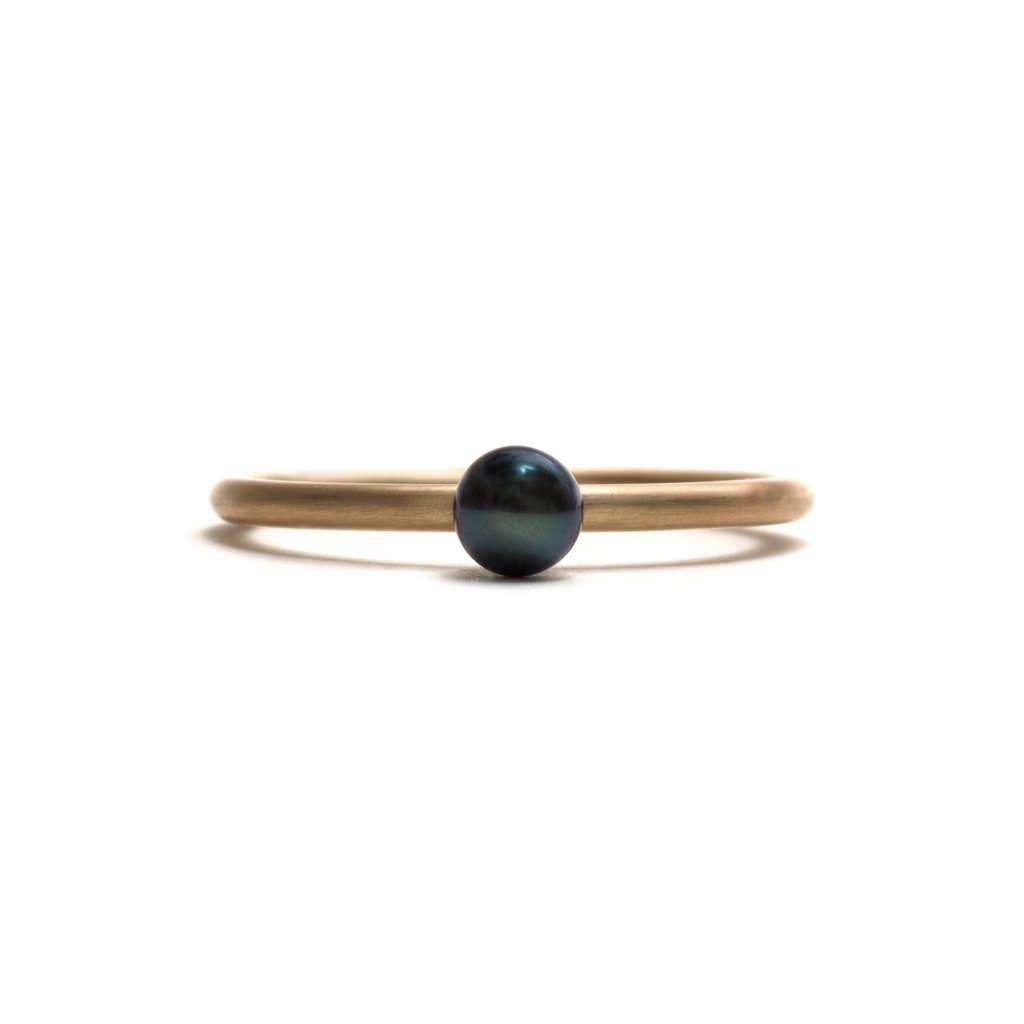 Black Pearl Stacking Ring