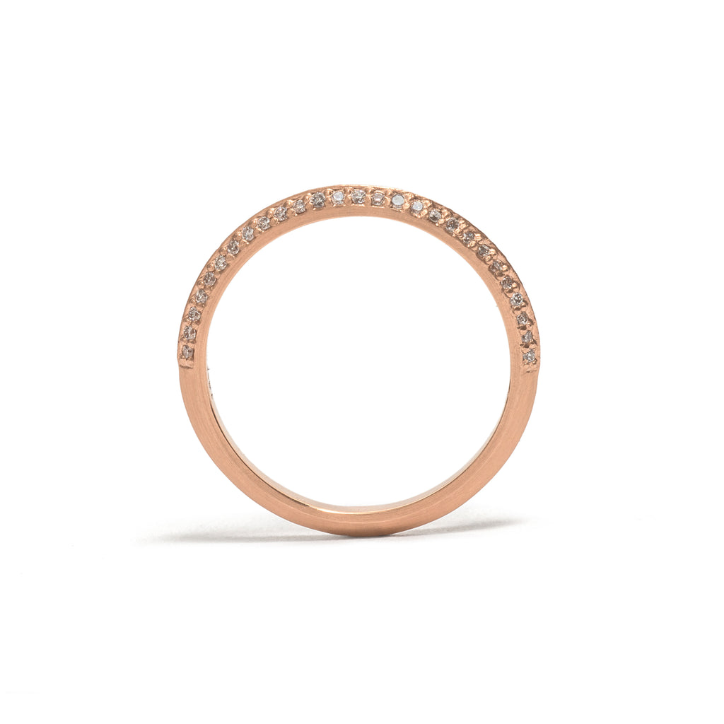 Double Jewelled Rose Gold You and Me Ring