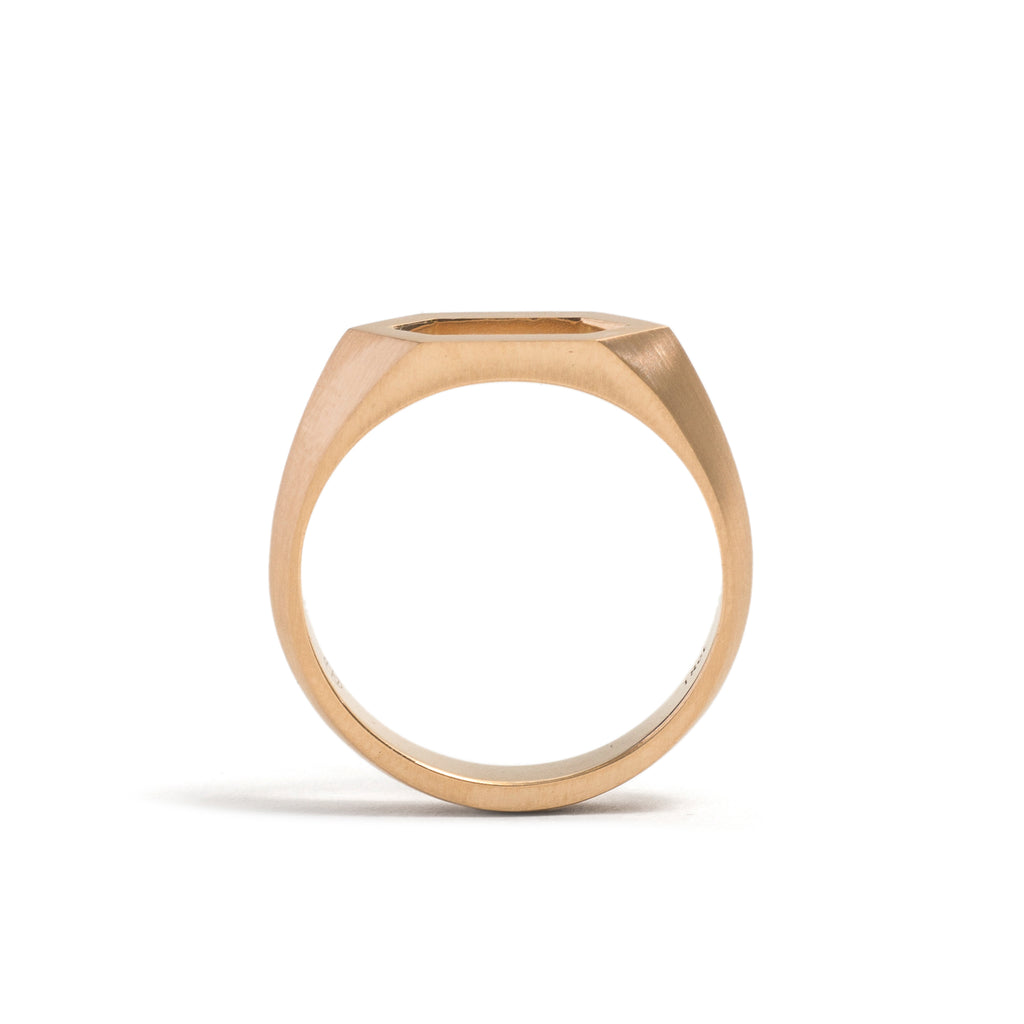 Elongated Hexagonal Signet Ring