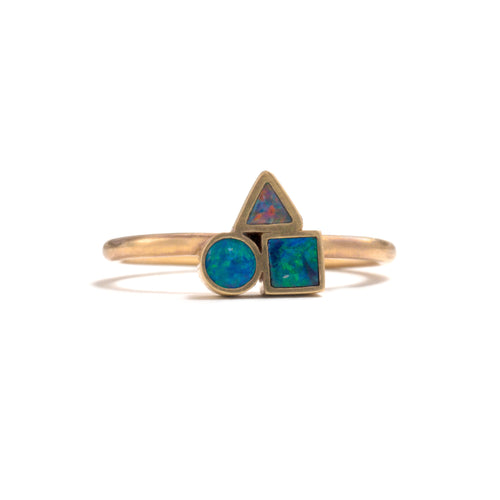 Golden Opal Element Cluster Ring