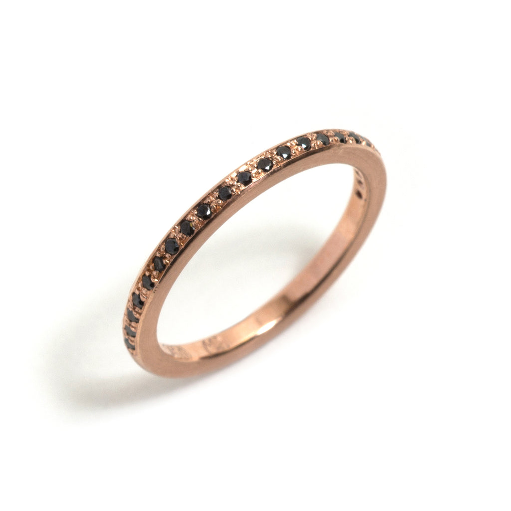 Rose Gold and Black Diamonds Little Steps Ring