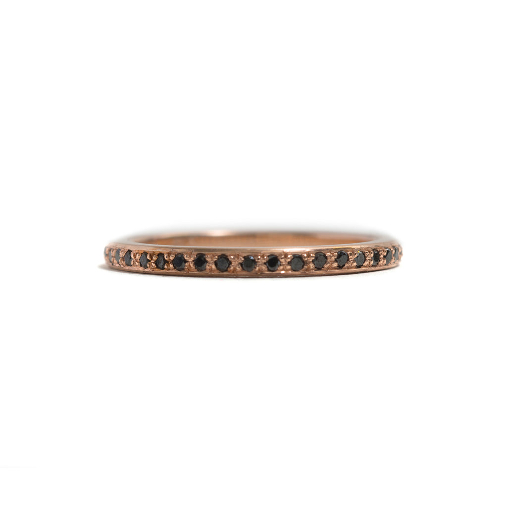 Rose Gold and Black Diamonds Little Steps Ring