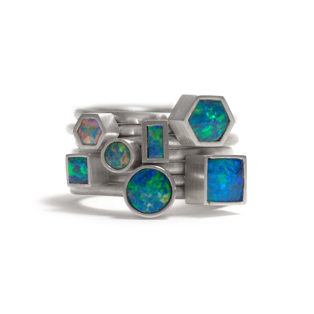 Opal Element Small Stacking Ring