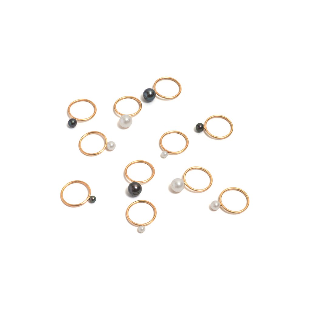 Black Pearl Stacking Ring