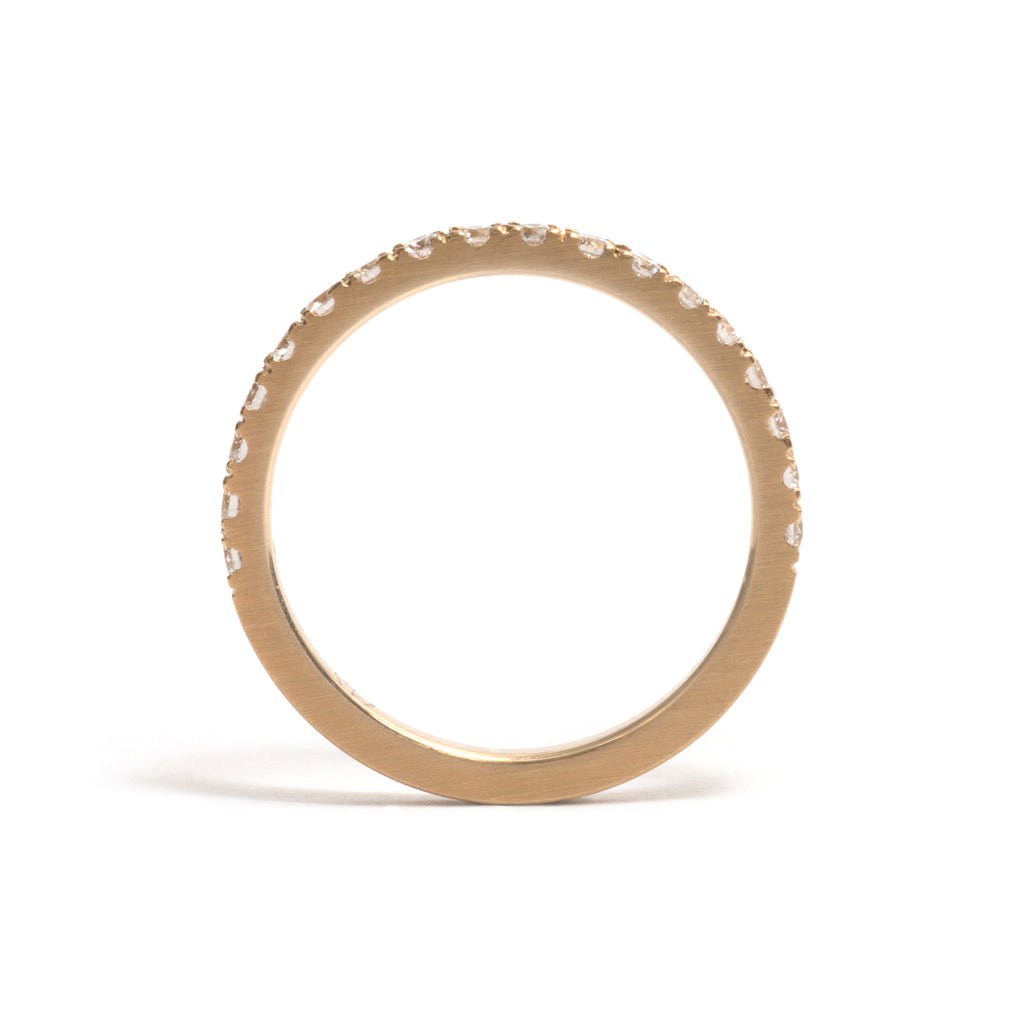 Yellow Gold and White Diamonds Side by Side Ring