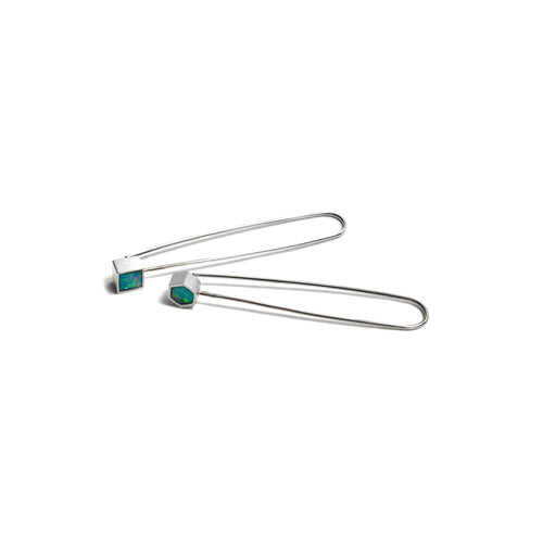 Asymmetric Opal Drop Earrings