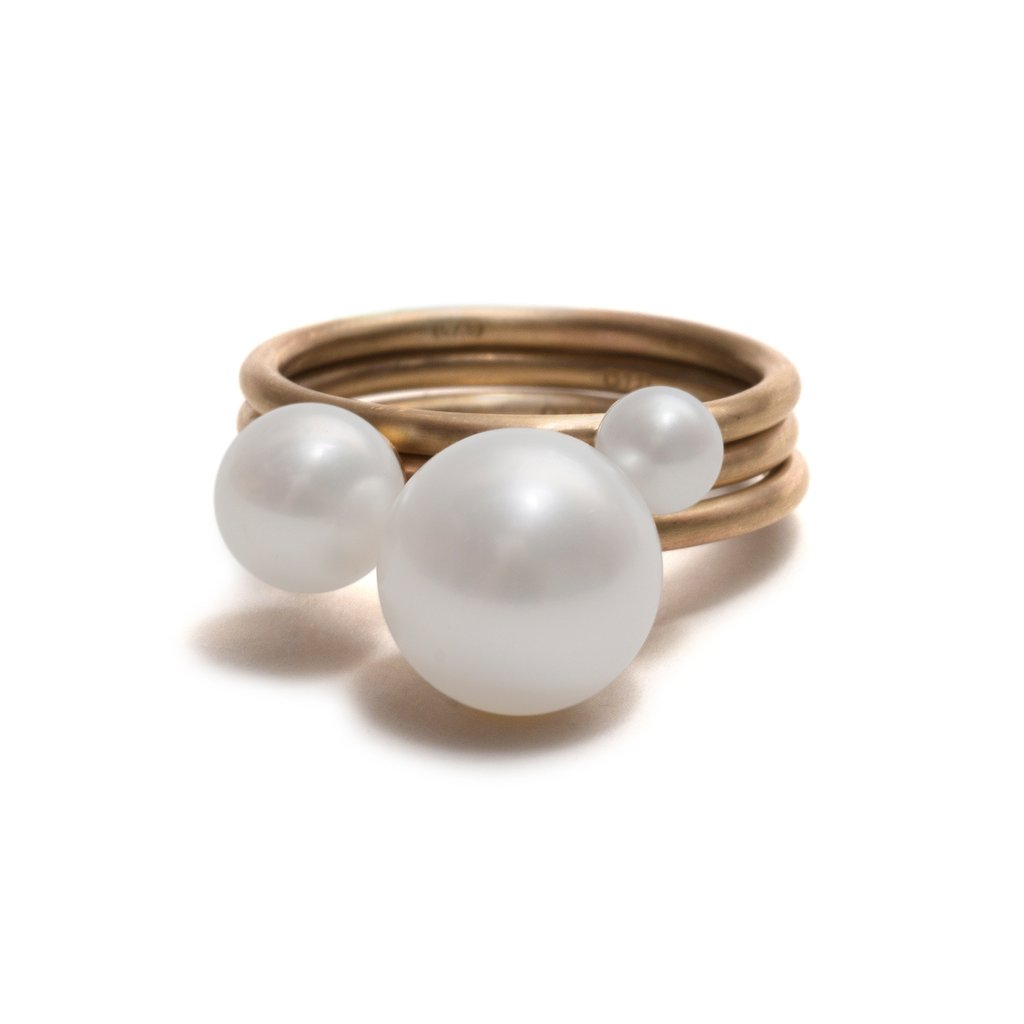 White Pearl Stacking Ring