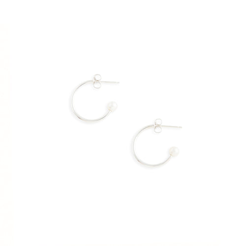 Small Silver Charming Hoop Earrings