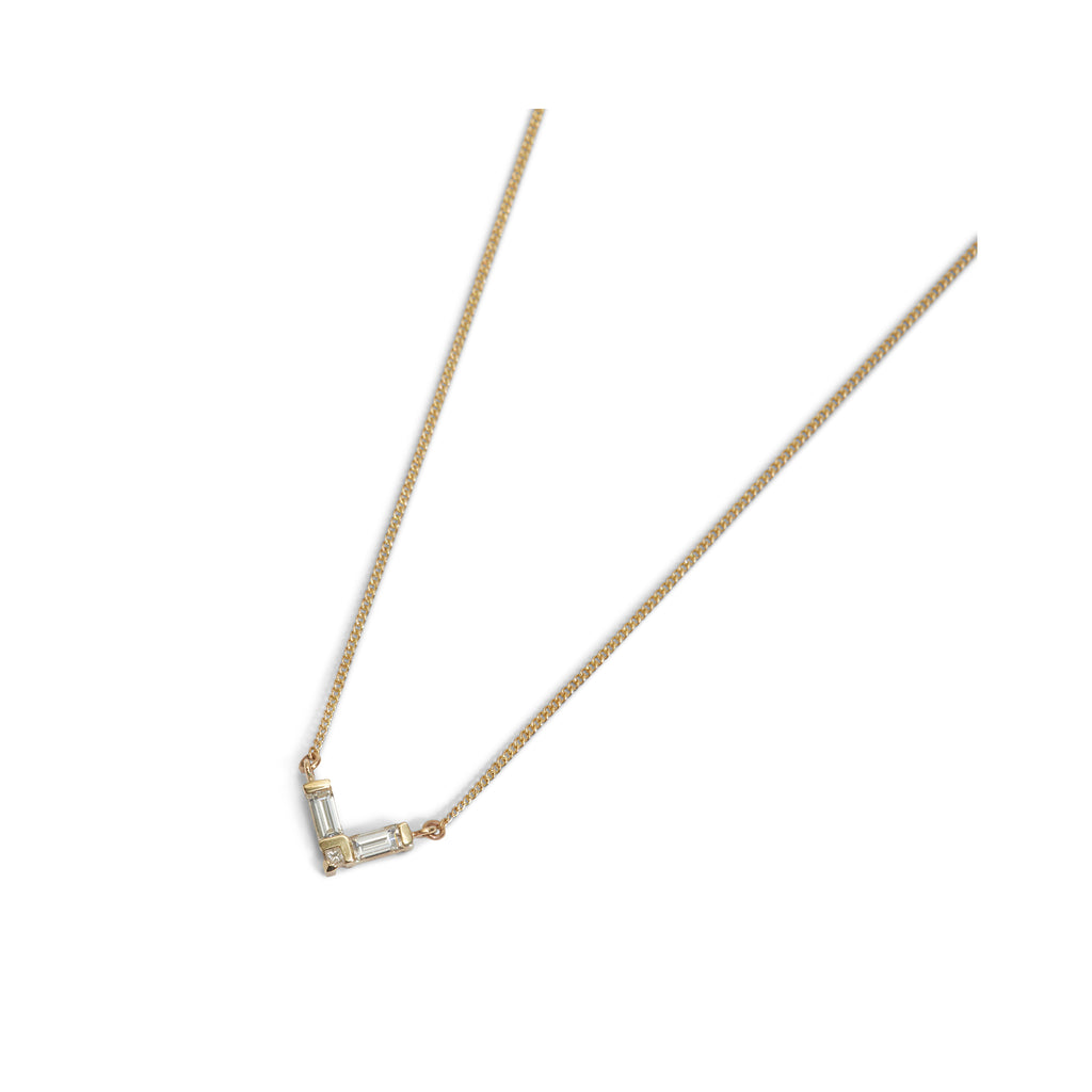 Right Angle Diamond Necklace